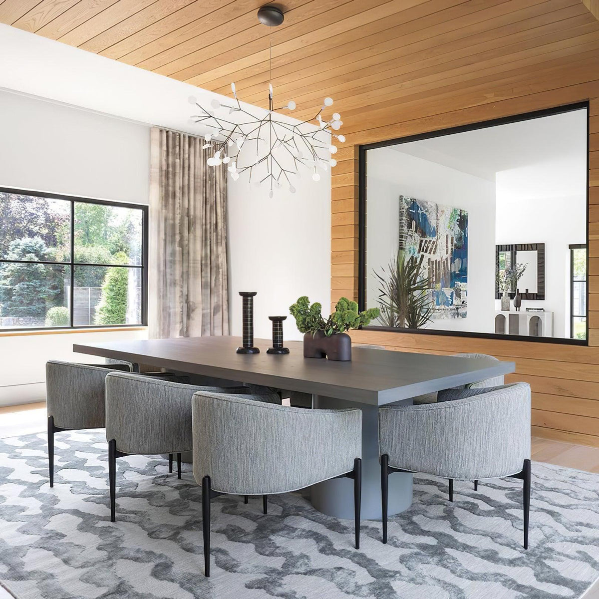 Vertakkende led-kroonluchter met acryl bloemblaadjes, zwarte afwerking, 20W geïntegreerde verlichting, dimbaar, optionele afstandsbediening, modern statement-armatuur, voor binnenshuis/woonkamer