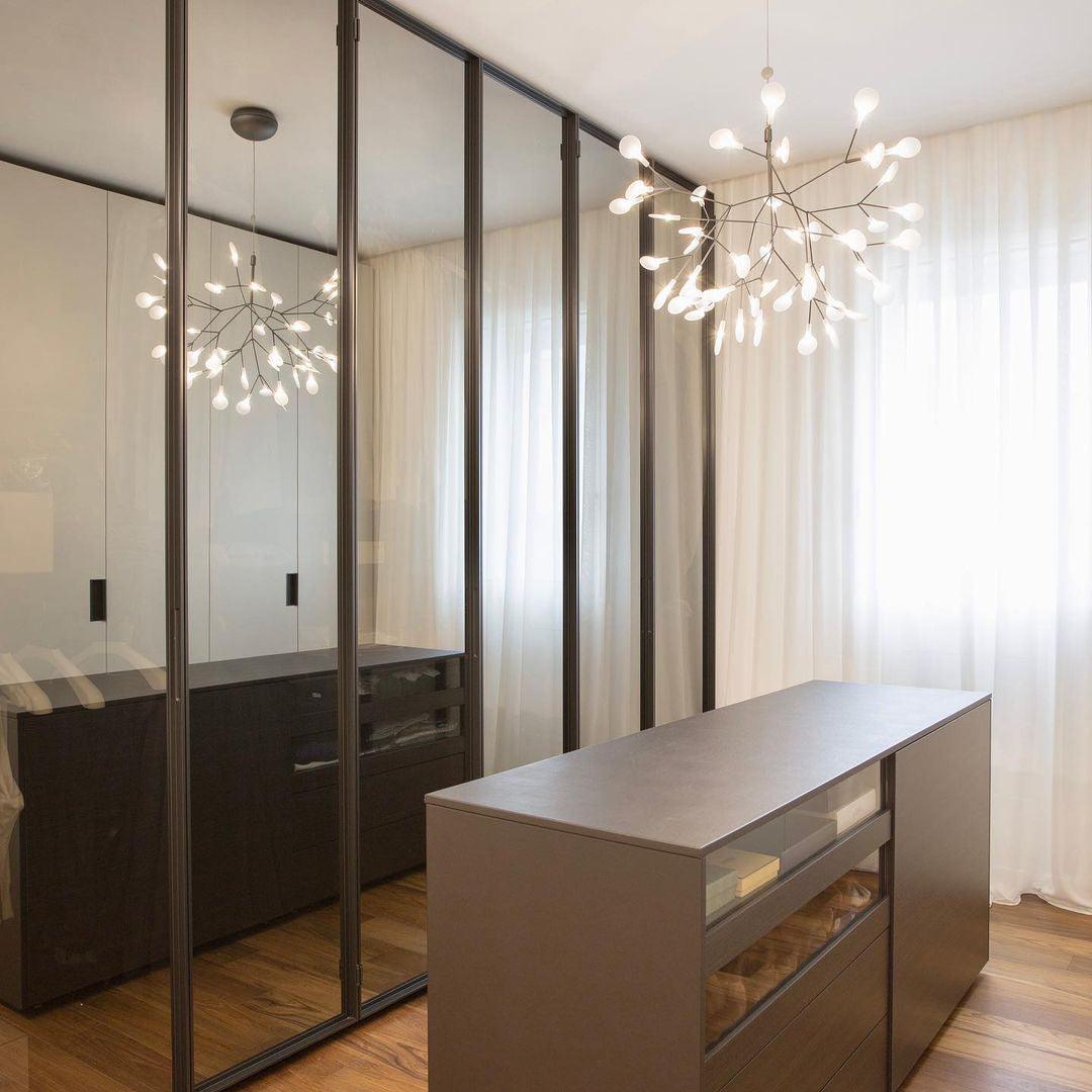 Vertakkende led-kroonluchter met acryl bloemblaadjes, zwarte afwerking, 20W geïntegreerde verlichting, dimbaar, optionele afstandsbediening, modern statement-armatuur, voor binnenshuis/woonkamer