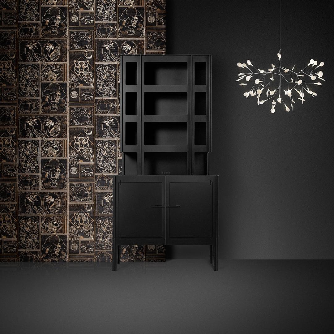 Vertakkende led-kroonluchter met acryl bloemblaadjes, zwarte afwerking, 20W geïntegreerde verlichting, dimbaar, optionele afstandsbediening, modern statement-armatuur, voor binnenshuis/woonkamer