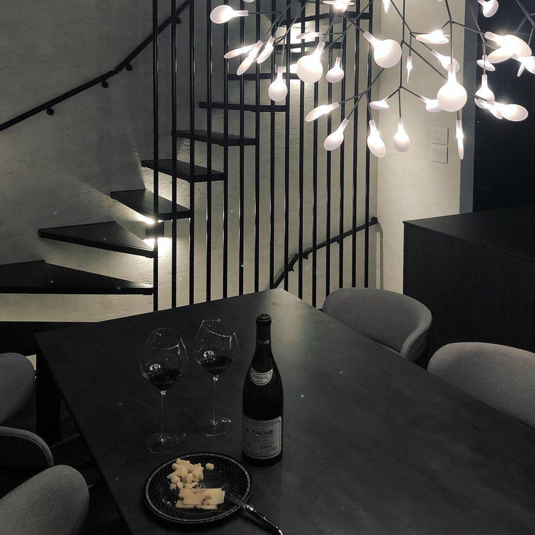 Vertakkende led-kroonluchter met acryl bloemblaadjes, zwarte afwerking, 20W geïntegreerde verlichting, dimbaar, optionele afstandsbediening, modern statement-armatuur, voor binnenshuis/woonkamer