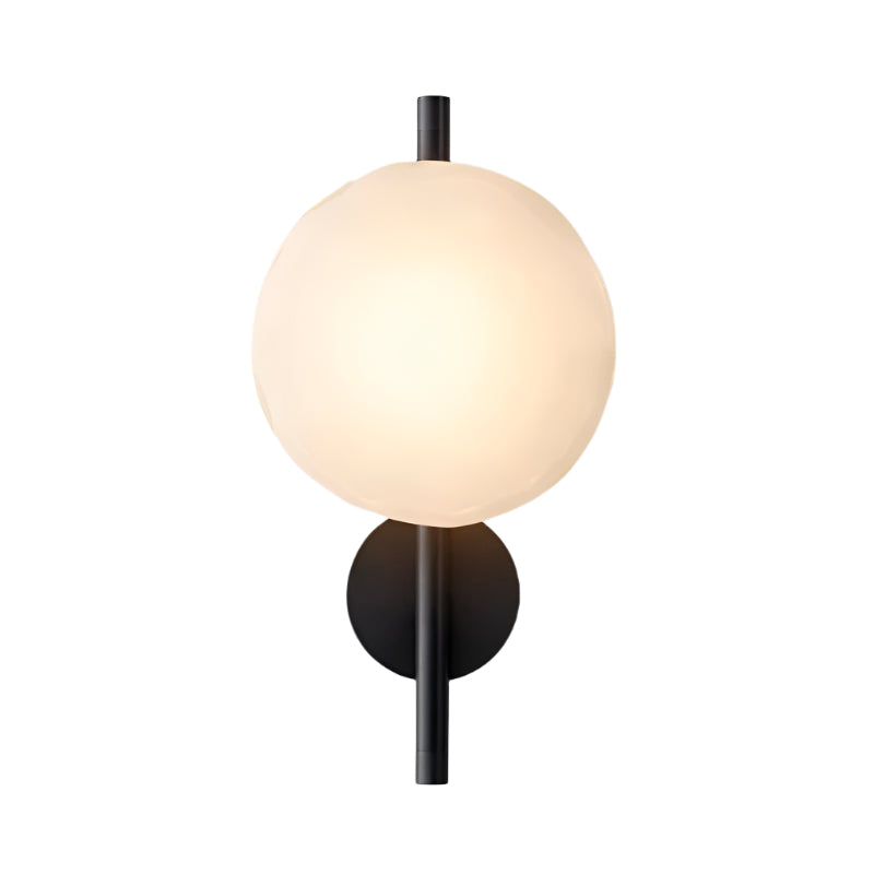 Modern Glass Sconce Light for Bedroom Hallway | Textured LED Wall Fixture Black or Gold Finish | Indoor Ambient Lighting | Thomler
