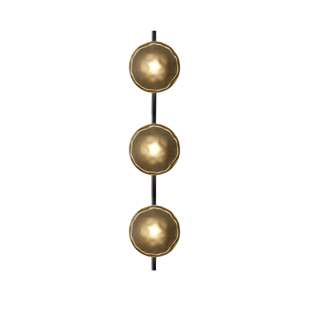 Modern Glass Sconce Light for Bedroom Hallway | Textured LED Wall Fixture Black or Gold Finish | Indoor Ambient Lighting | Thomler