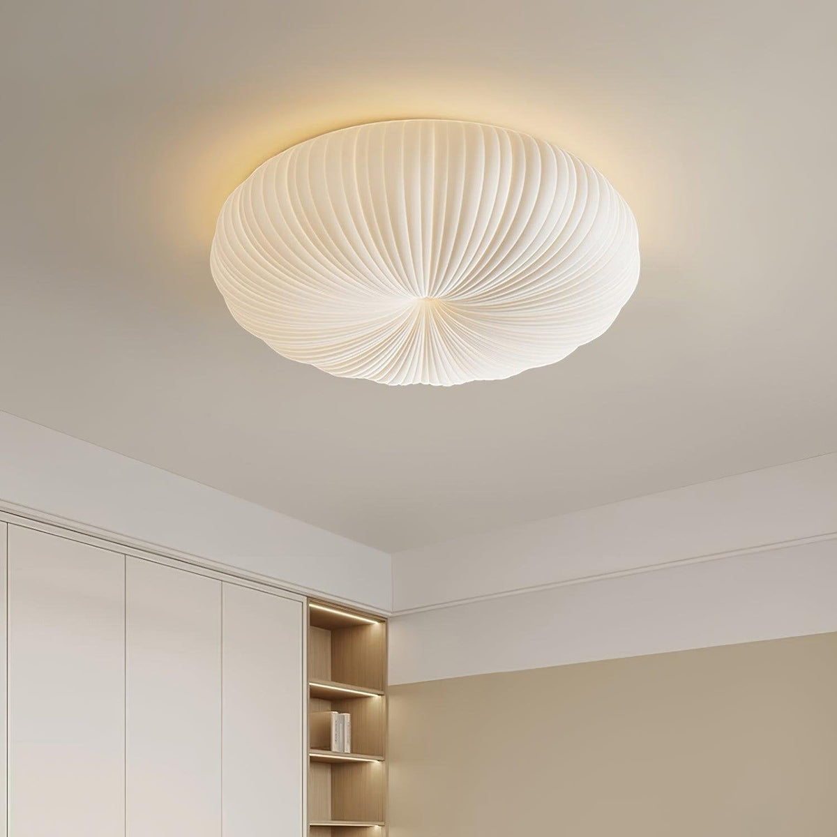 Round Flush Mount LED Light with Remote Control White 22 Inch Dimmable for Bedroom Living Room Kitchen Modern Low Profile Fixture | Thomler
