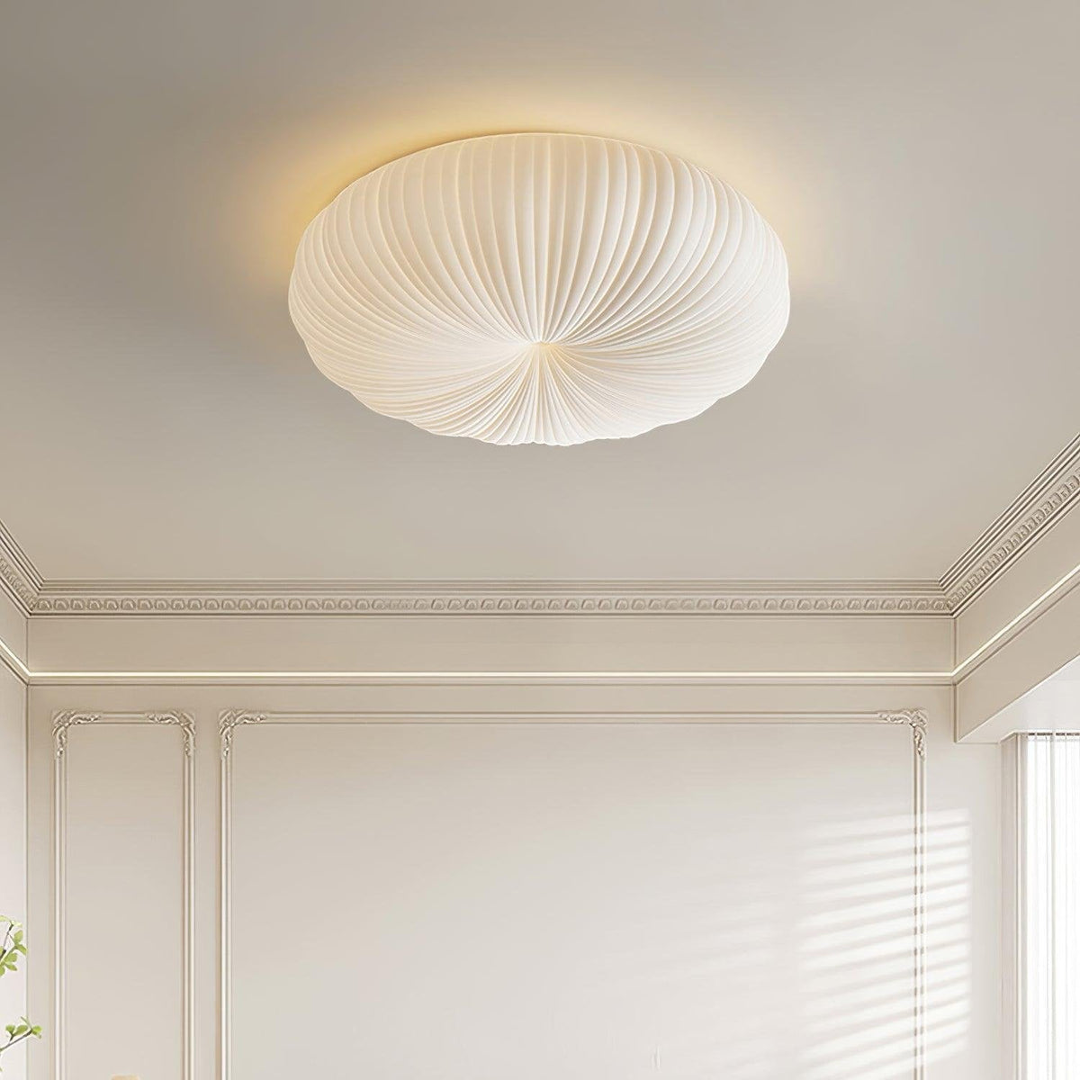 Round Flush Mount LED Light with Remote Control White 22 Inch Dimmable for Bedroom Living Room Kitchen Modern Low Profile Fixture | Thomler
