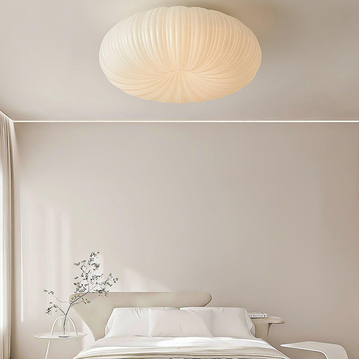 Round Flush Mount LED Light with Remote Control White 22 Inch Dimmable for Bedroom Living Room Kitchen Modern Low Profile Fixture | Thomler