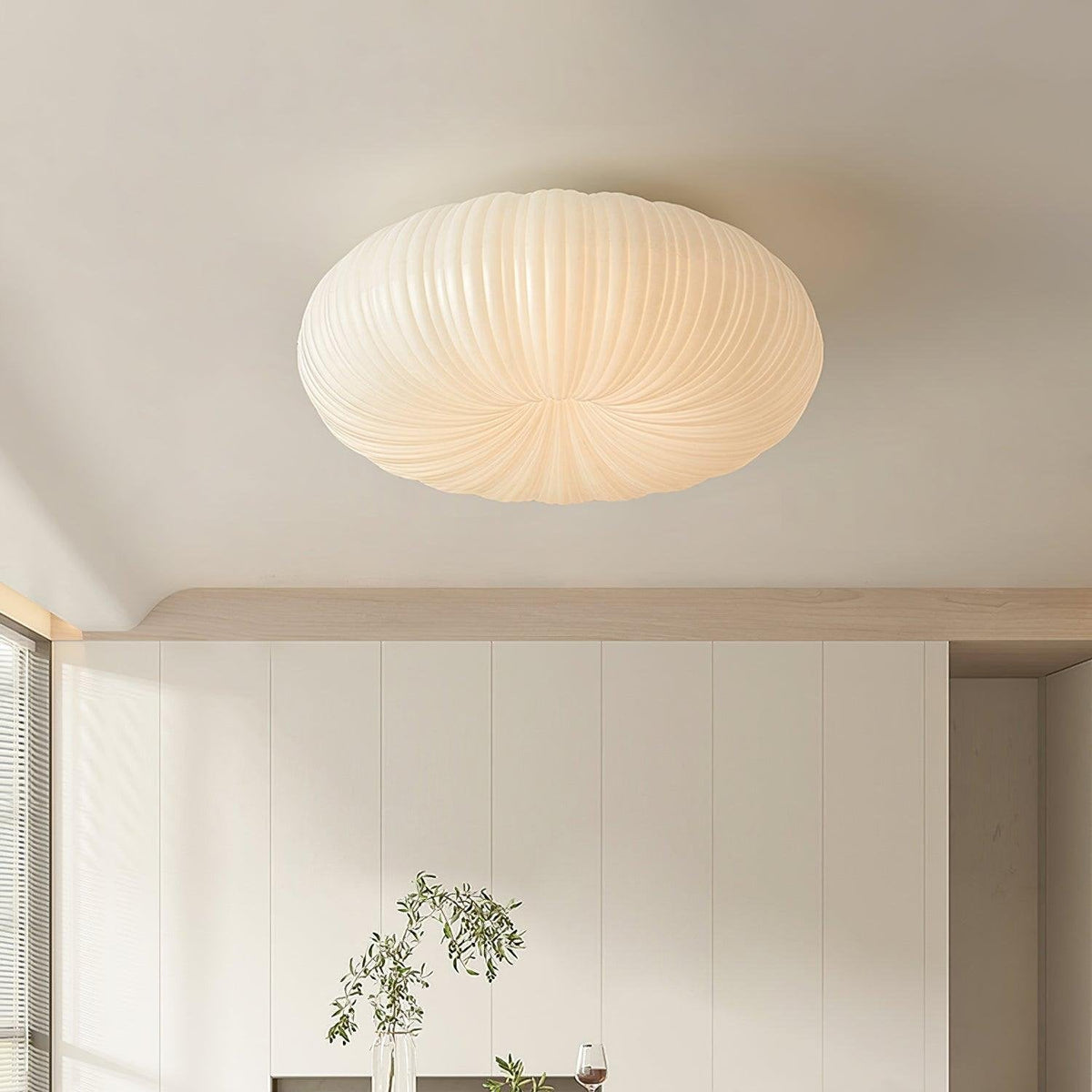 Round Flush Mount LED Light with Remote Control White 22 Inch Dimmable for Bedroom Living Room Kitchen Modern Low Profile Fixture | Thomler