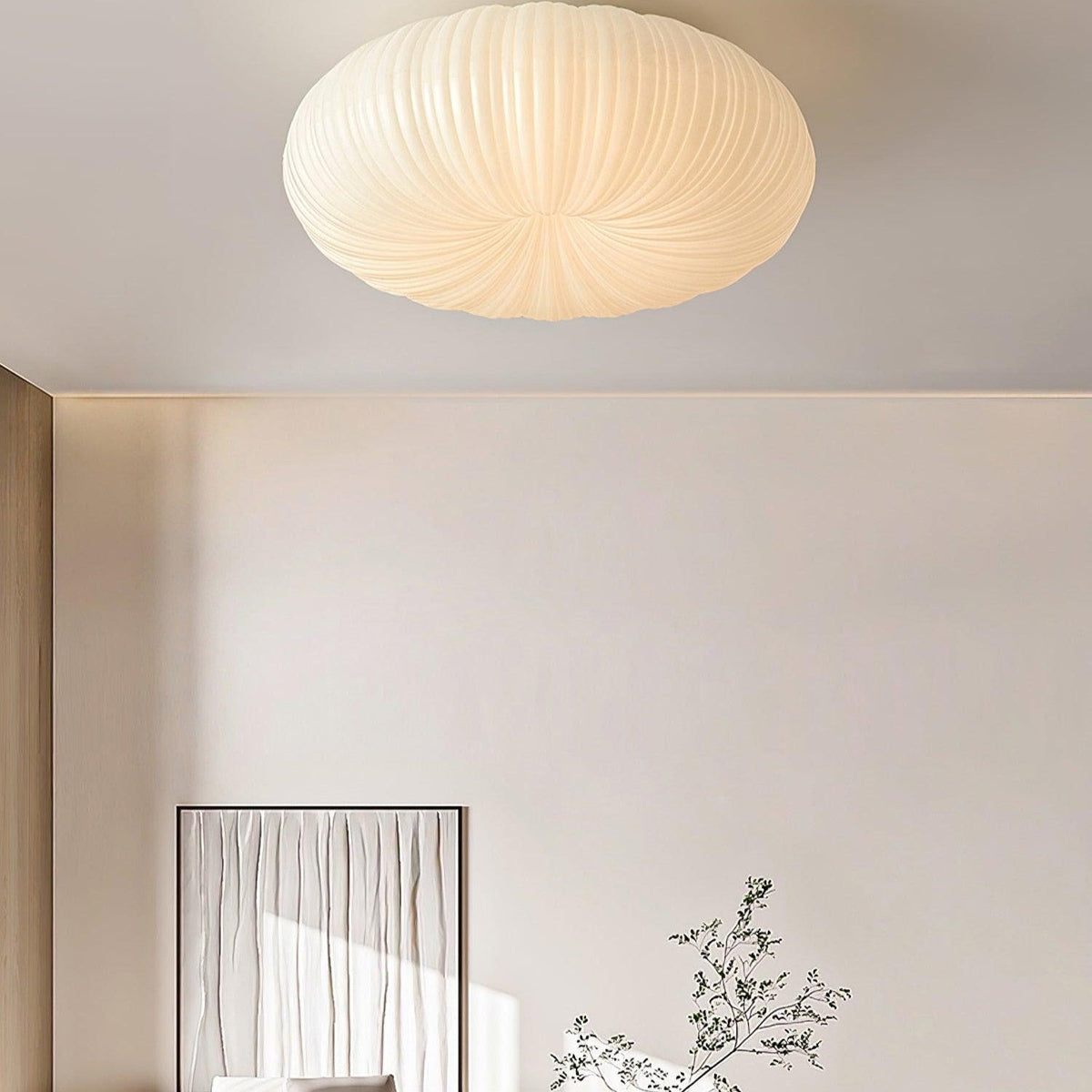 Round Flush Mount LED Light with Remote Control White 22 Inch Dimmable for Bedroom Living Room Kitchen Modern Low Profile Fixture | Thomler