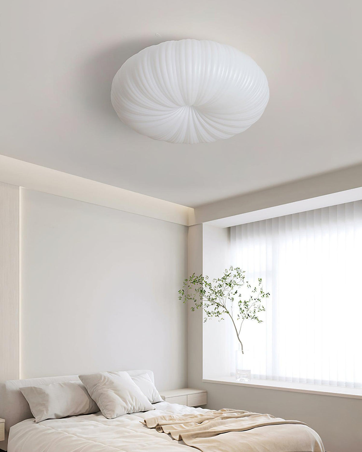 LED Flush Mount Ceiling Fixture White Acrylic 18 in Dimmable Remote Control for Bedroom Living Room Hallway Modern Low Profile Indoor Lighti | Thomler
