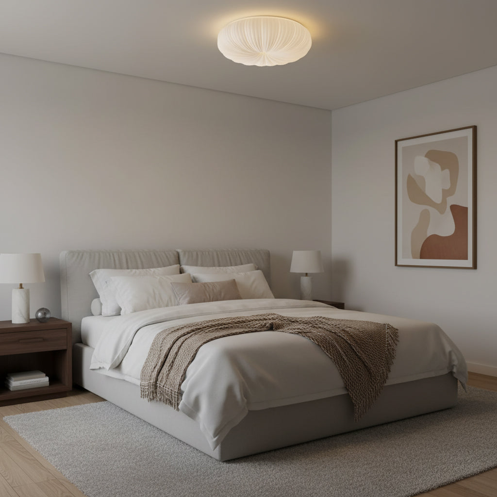 LED Flush Mount Ceiling Fixture White Acrylic 18 in Dimmable Remote Control for Bedroom Living Room Hallway Modern Low Profile Indoor Lighti | Thomler