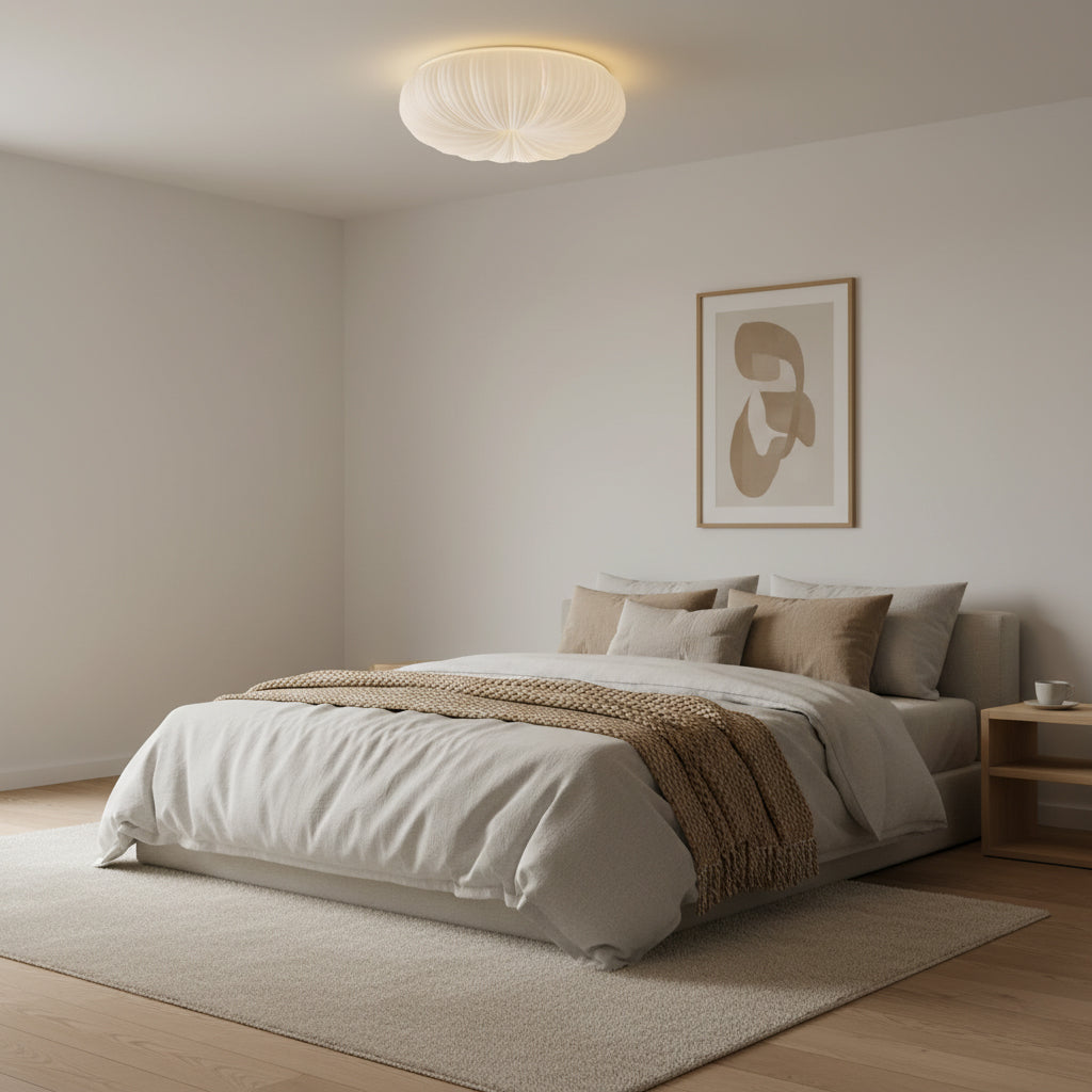 LED Flush Mount Ceiling Fixture White Acrylic 18 in Dimmable Remote Control for Bedroom Living Room Hallway Modern Low Profile Indoor Lighti | Thomler