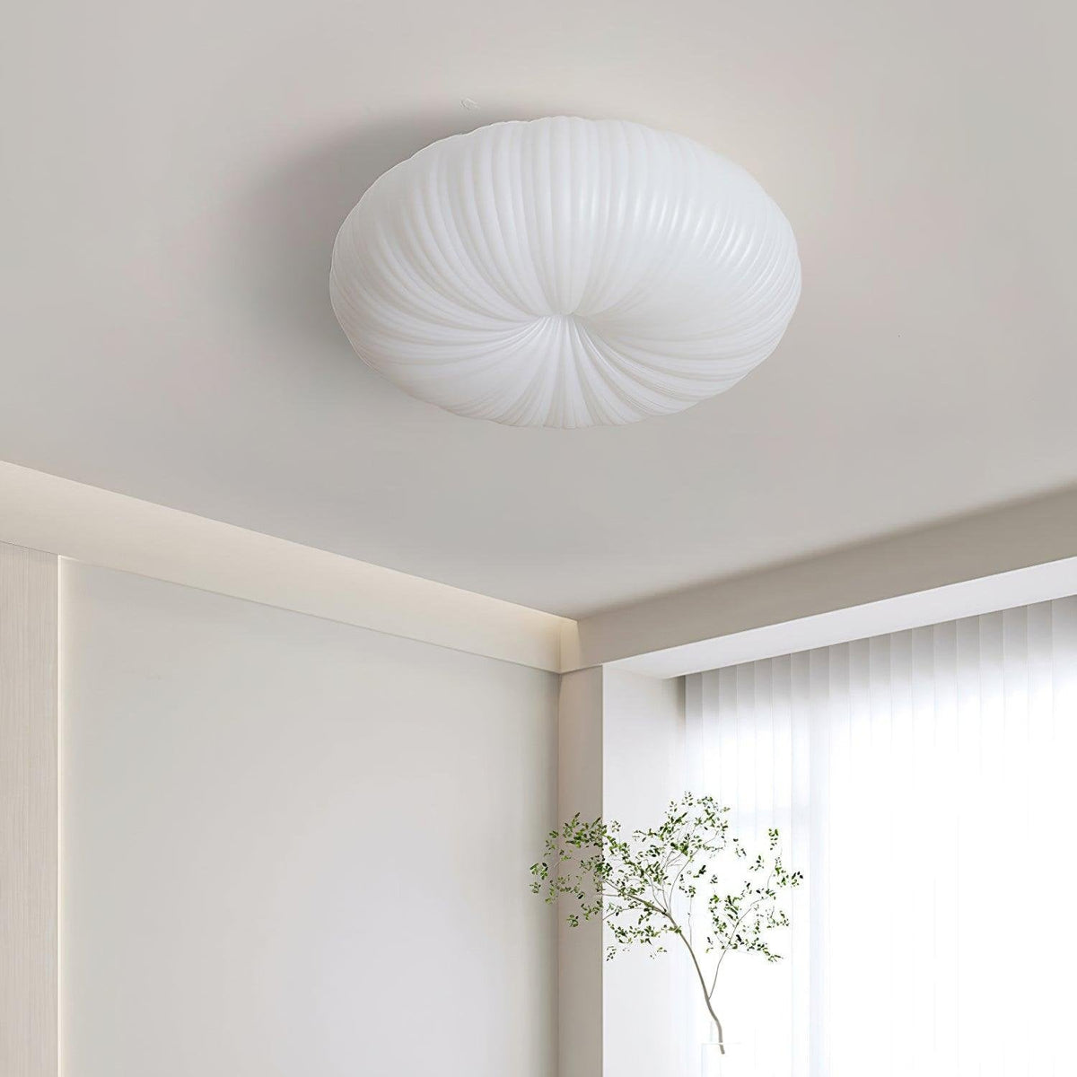 Round Flush Mount LED Light with Remote Control White 22 Inch Dimmable for Bedroom Living Room Kitchen Modern Low Profile Fixture | Thomler