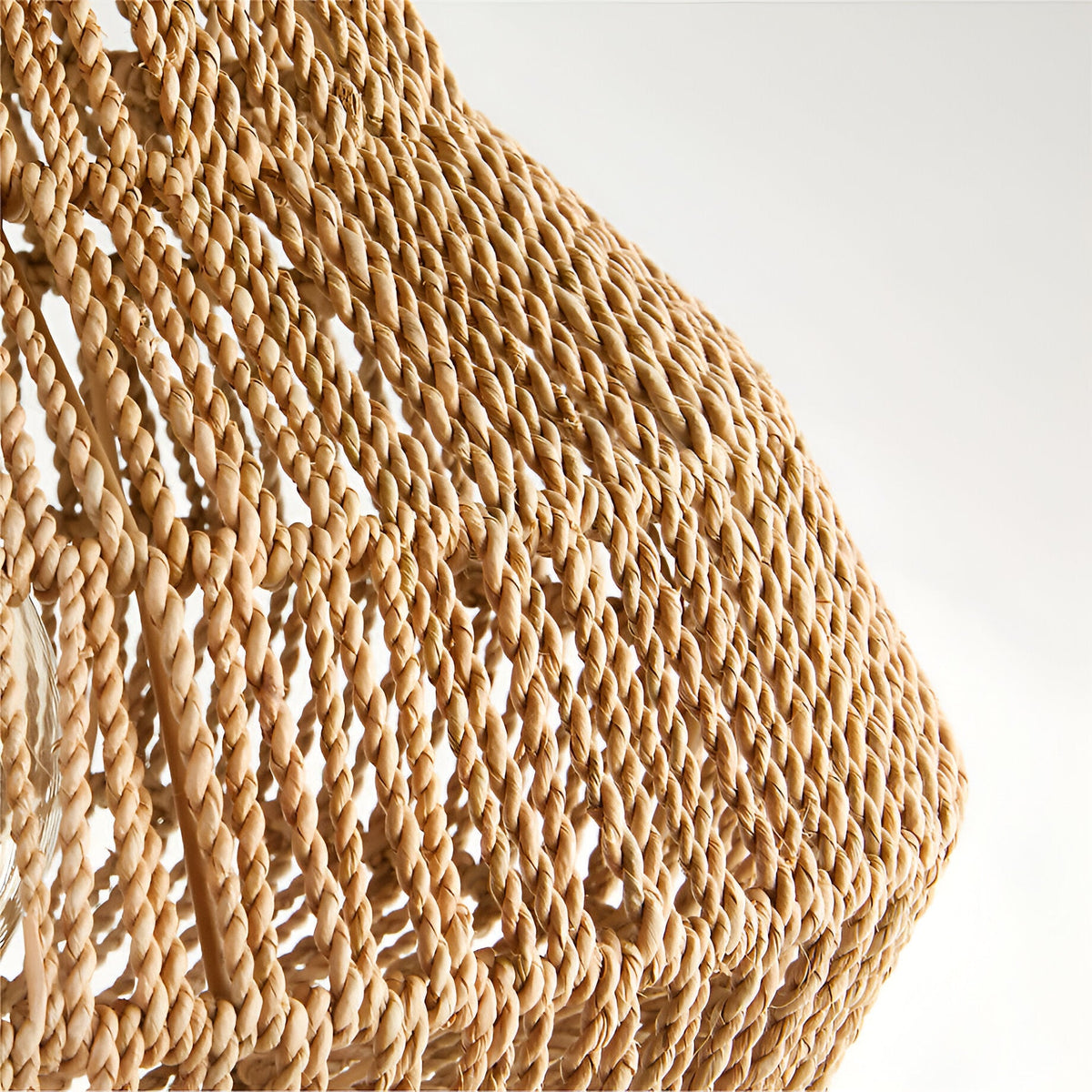 Gevlochten hanglamp, kap van natuurlijke vezels, plafondlamp met verstelbare hoogte voor eettafel, kookeiland, slaapkamer, boho, coastal, Japandi | Thomler