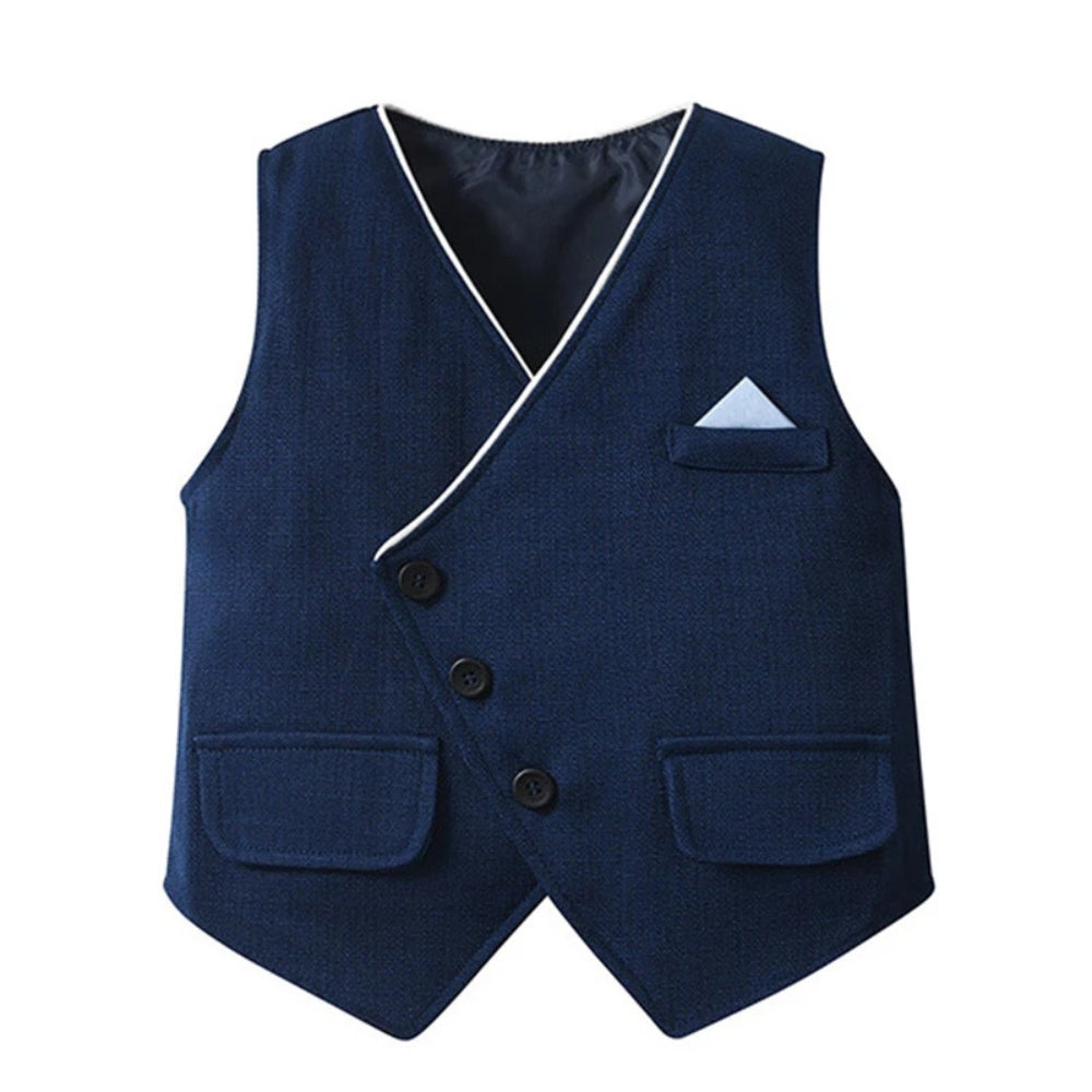 Boys 3-Piece Formal Suit Set with Shirt, Vest, Pants & Bow Tie for Weddings, Parties & Special Occasions | Soft Cotton Dress Outfit
