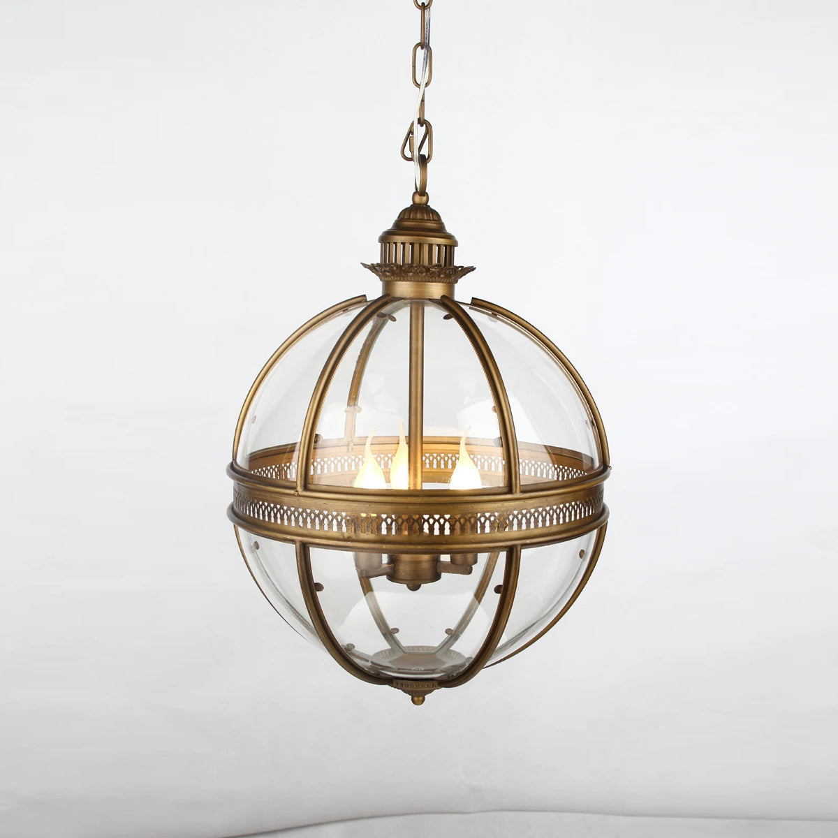 Spherical Glass Shade Ceiling Light E12 Socket Hardwired Overhead Fixture for Dining Table Kitchen Island Breakfast Nook Modern Farmhouse | Thomler