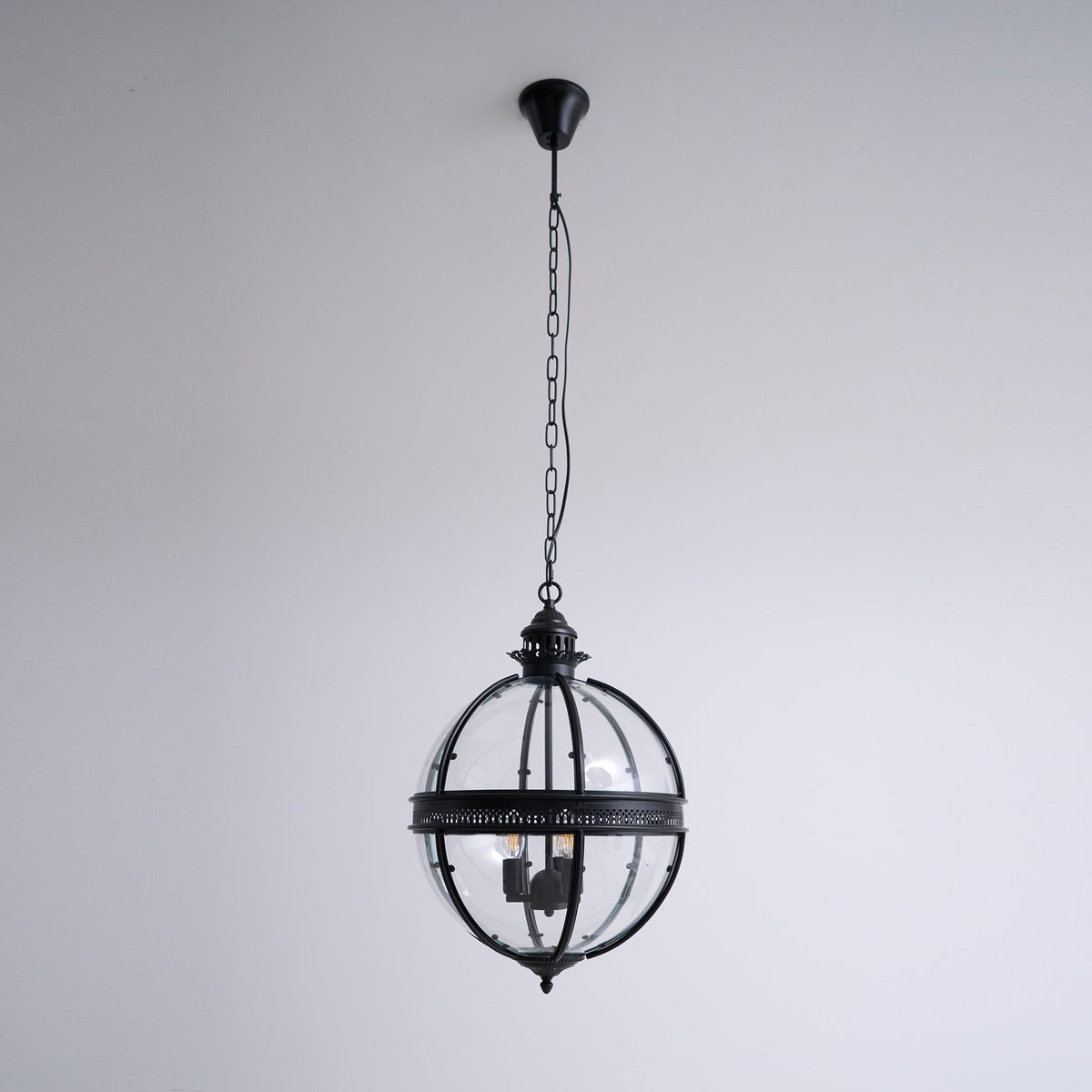 Spherical Glass Shade Ceiling Light E12 Socket Hardwired Overhead Fixture for Dining Table Kitchen Island Breakfast Nook Modern Farmhouse | Thomler
