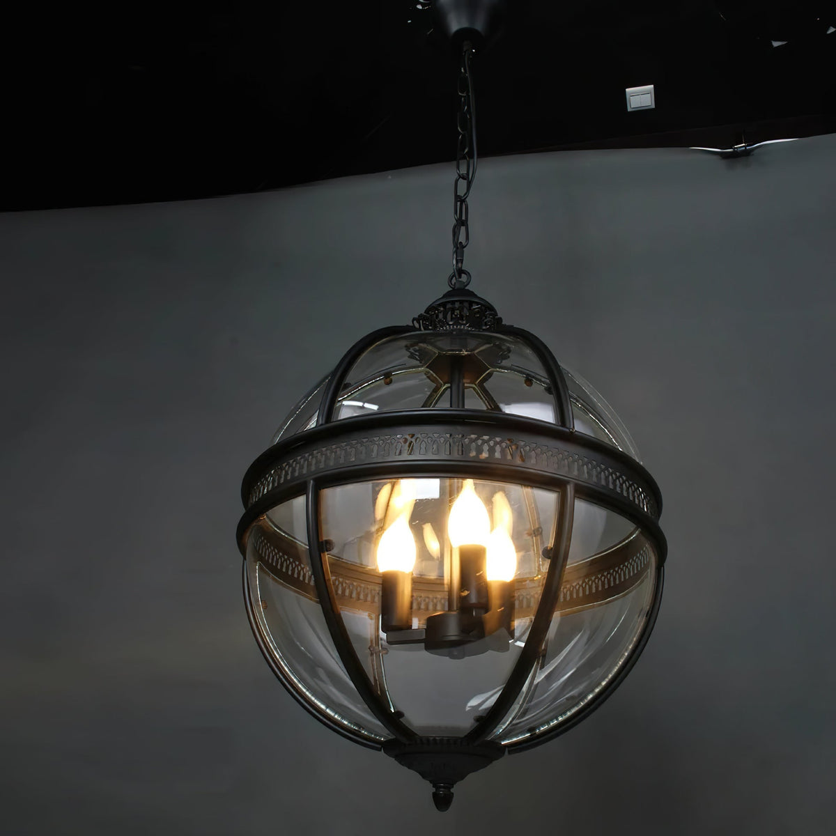 Spherical Glass Shade Ceiling Light E12 Socket Hardwired Overhead Fixture for Dining Table Kitchen Island Breakfast Nook Modern Farmhouse | Thomler