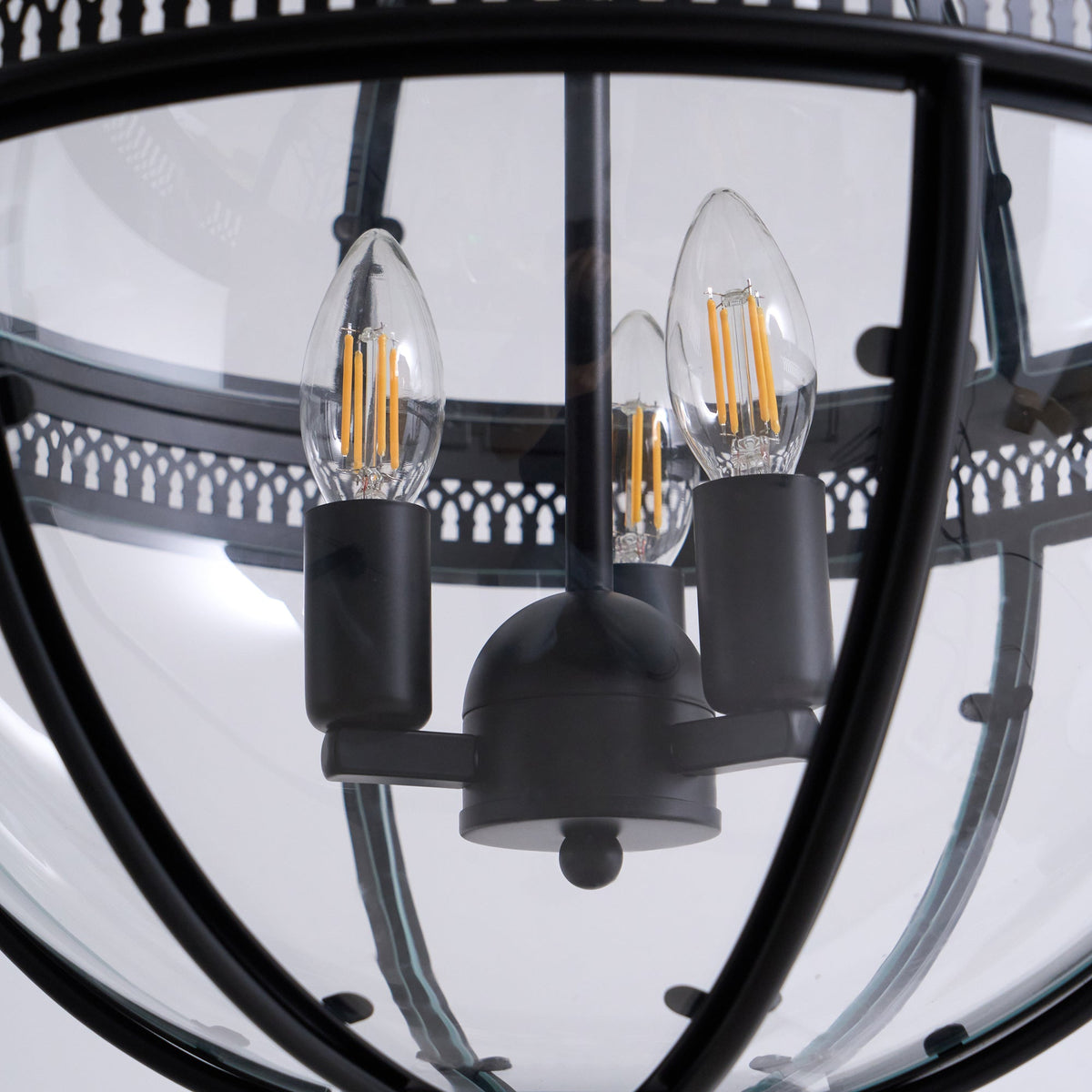 Spherical Glass Shade Ceiling Light E12 Socket Hardwired Overhead Fixture for Dining Table Kitchen Island Breakfast Nook Modern Farmhouse | Thomler