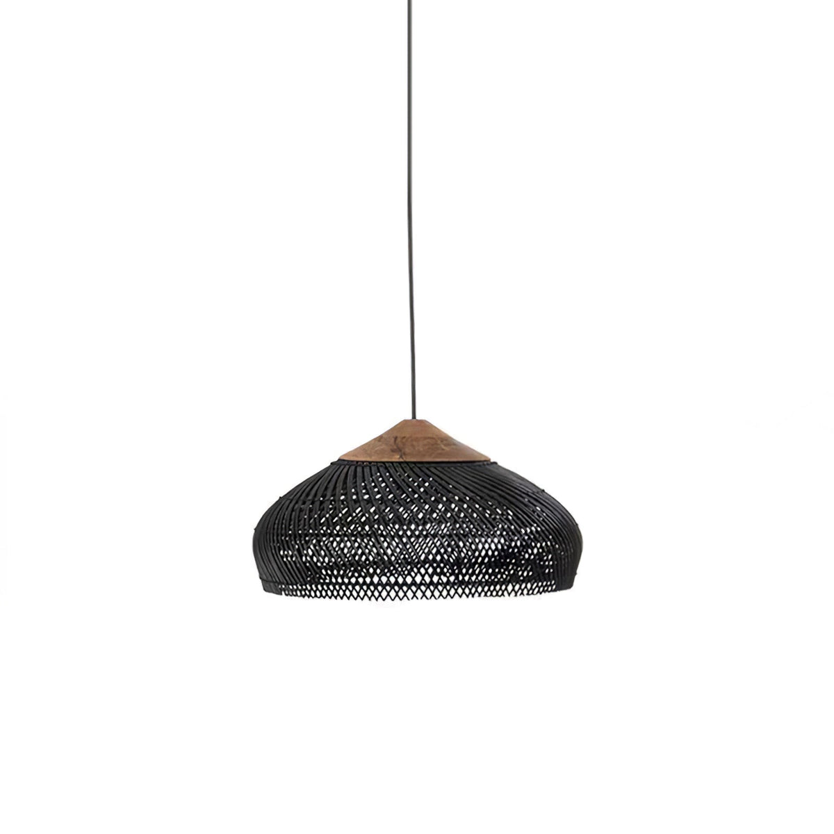 Handwoven Rattan Ceiling Light Fixture for Dining Room and Kitchen Island Over Table Adjustable Drop Natural Fiber Pendant Shade Wood Metal