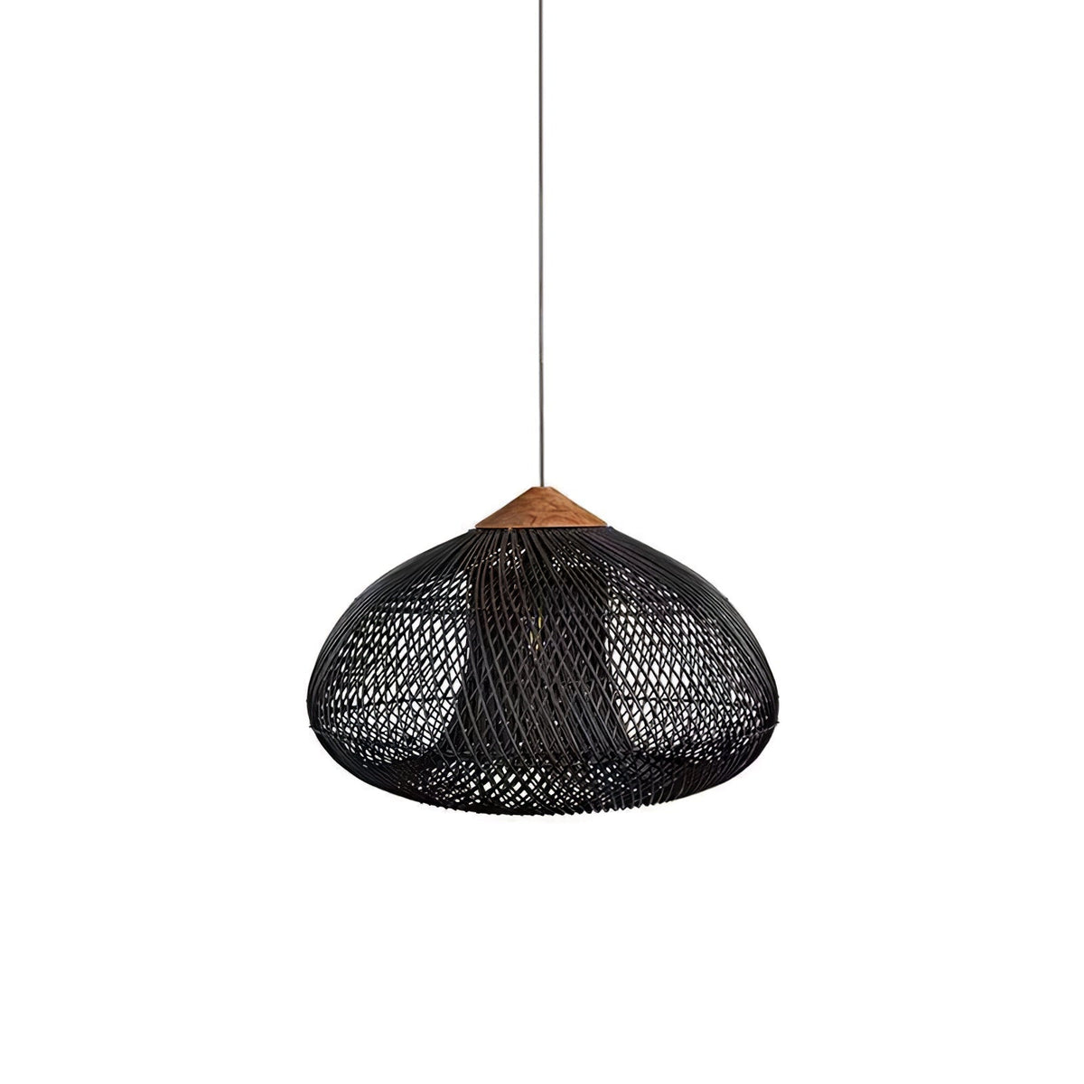 Handwoven Rattan Ceiling Light Fixture for Dining Room and Kitchen Island Over Table Adjustable Drop Natural Fiber Pendant Shade Wood Metal