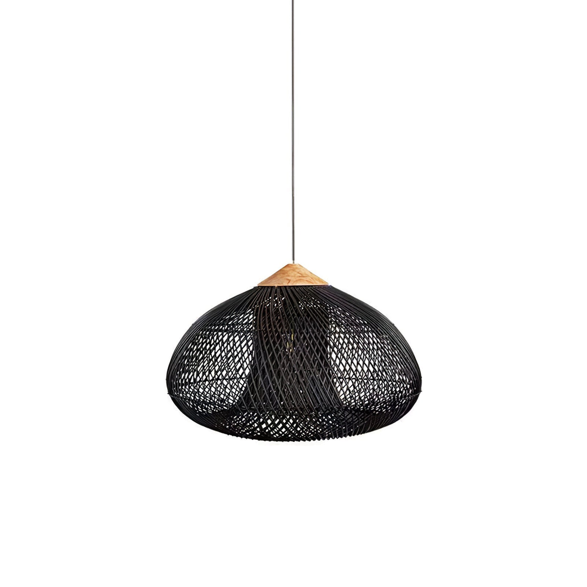 Handwoven Rattan Ceiling Light Fixture for Dining Room and Kitchen Island Over Table Adjustable Drop Natural Fiber Pendant Shade Wood Metal