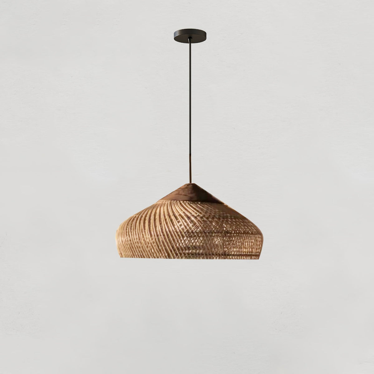 Handwoven Rattan Ceiling Light Fixture for Dining Room and Kitchen Island Over Table Adjustable Drop Natural Fiber Pendant Shade Wood Metal