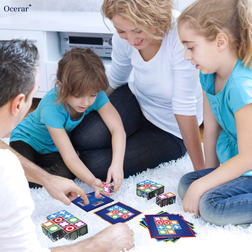Pattern Matching Block Game for Kids – Educational Puzzle with 20 Blocks & 60 Challenge Cards for Ages 3+ | Thomler
