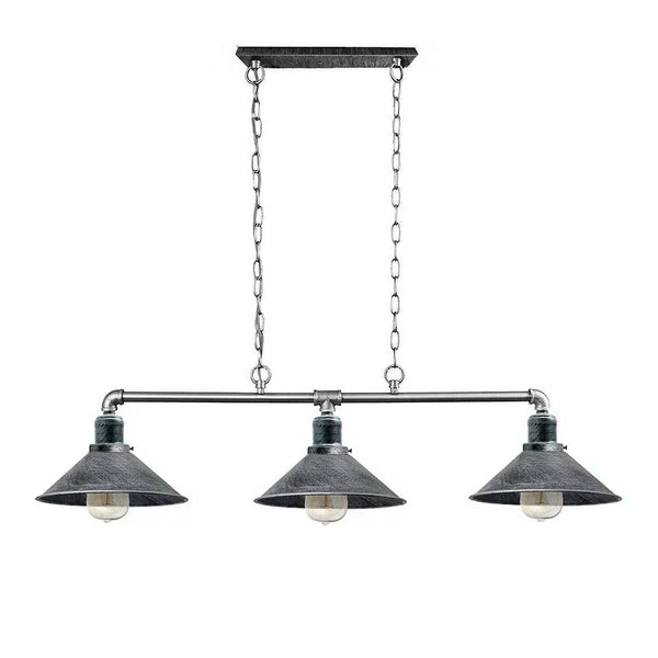 Triple Socket Industrial Overhead Fixture Metal 47 in × 40 in Rustic Red for Dining Kitchen Island Bar Restaurant Loft | Thomler