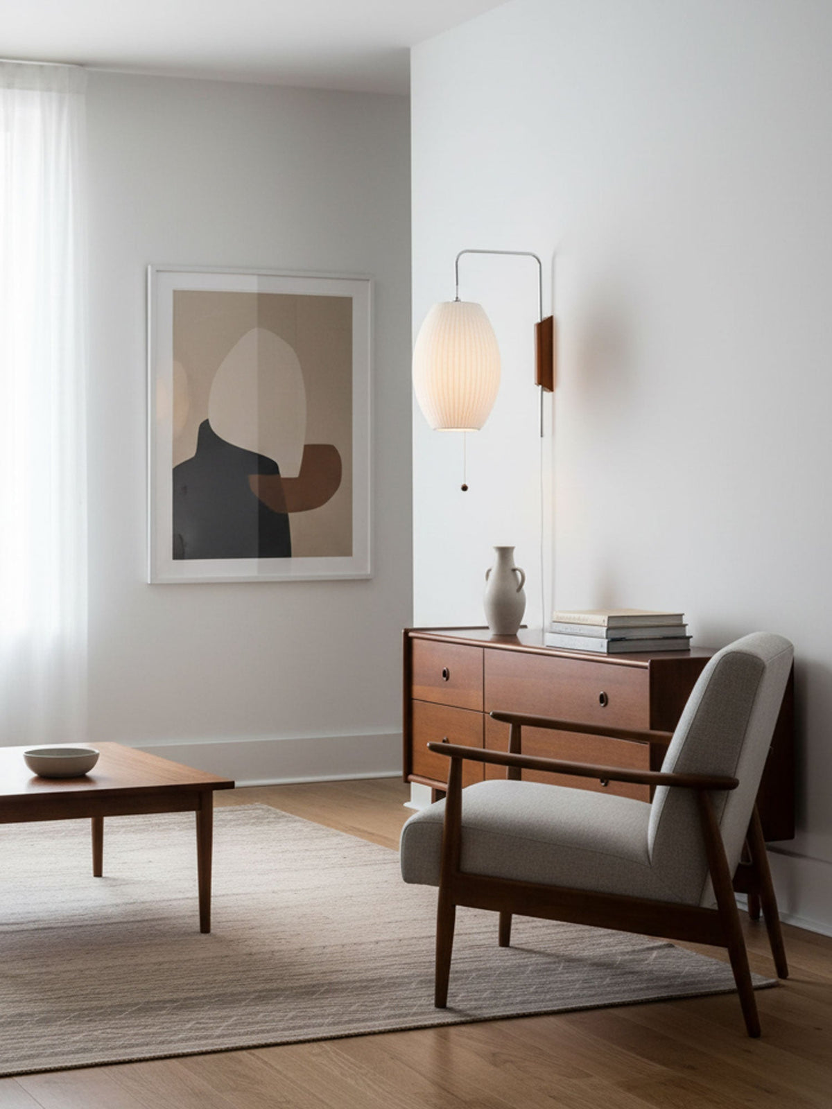 Draaibare bolwandlamp met verstelbaar snoer 40 cm in walnoot chroom afwerking plug-in led-wandlamp voor slaapkamer kantoor woonkamer