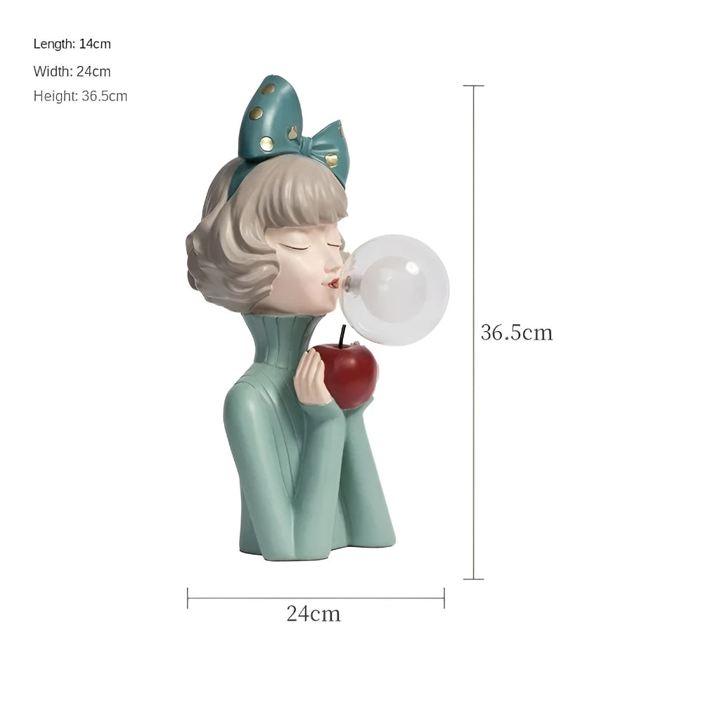 Illuminated Sculptural Figure Night Light USB Powered LED Polymer Glass 9.8 × 8.3 × 11.6 in for Nightstand Office Desk Ambient Glow Decorati | Thomler