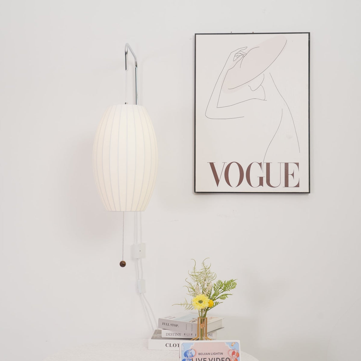 Draaibare bolwandlamp met verstelbaar snoer 40 cm in walnoot chroom afwerking plug-in led-wandlamp voor slaapkamer kantoor woonkamer