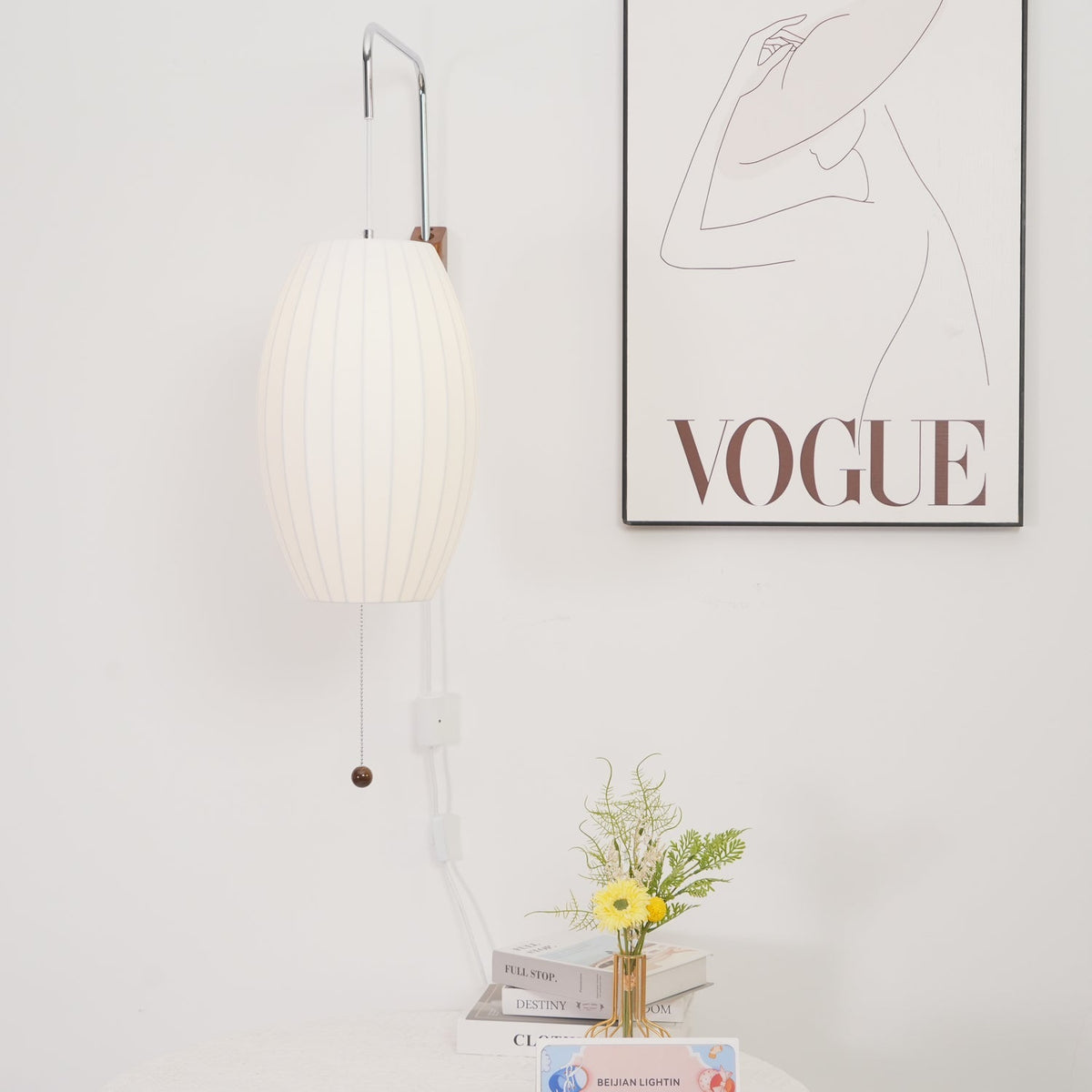 Draaibare bolwandlamp met verstelbaar snoer 40 cm in walnoot chroom afwerking plug-in led-wandlamp voor slaapkamer kantoor woonkamer
