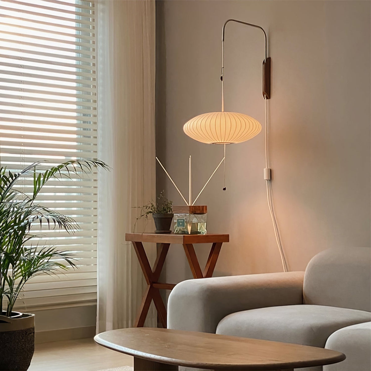 Draaibare bolwandlamp met verstelbaar snoer 40 cm in walnoot chroom afwerking plug-in led-wandlamp voor slaapkamer kantoor woonkamer