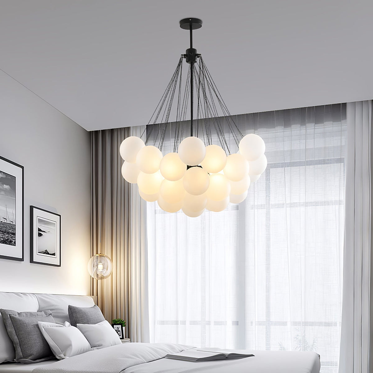 Bubble Pendant Light Multi-Globe Adjustable Ceiling Fixture Gold Black Chrome for Dining Room Living Room Foyer 19-73 Lights