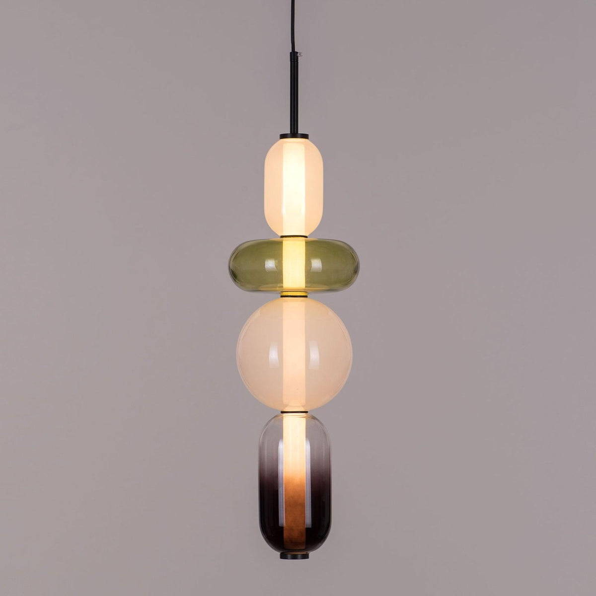 Handblown Glass Drop Pendant LED 7-inch Multi-Color Chandelier Dimmable Ceiling Light Adjustable for Kitchen Island Dining Table Living Room | Thomler