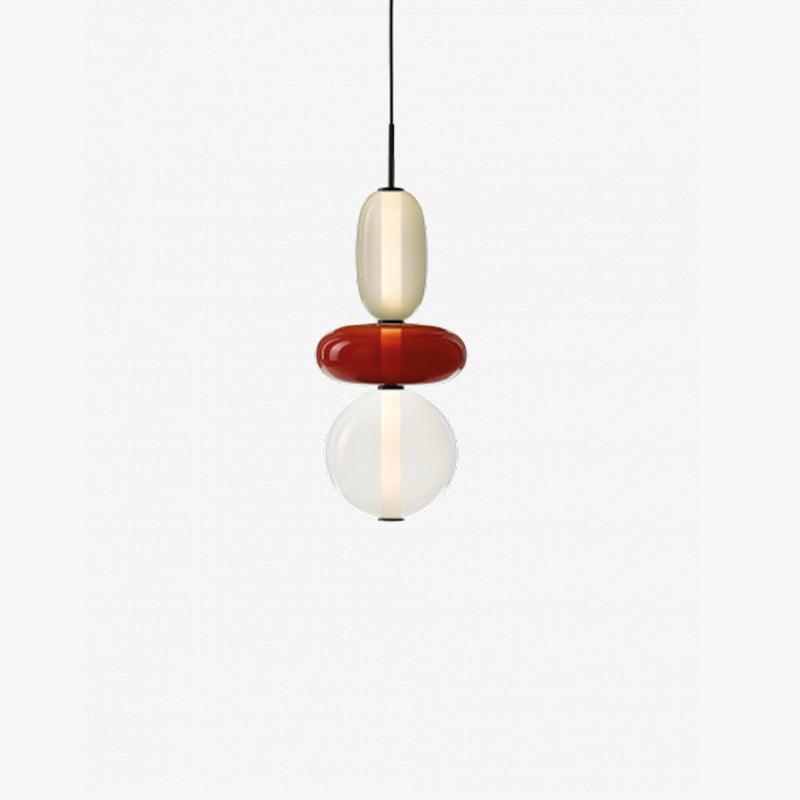 Handblown Glass Drop Pendant LED 7-inch Multi-Color Chandelier Dimmable Ceiling Light Adjustable for Kitchen Island Dining Table Living Room | Thomler