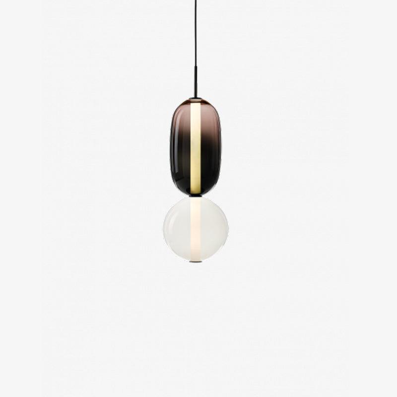 Handblown Glass Drop Pendant LED 7-inch Multi-Color Chandelier Dimmable Ceiling Light Adjustable for Kitchen Island Dining Table Living Room | Thomler