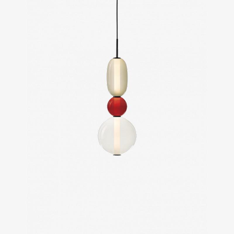 Handblown Glass Drop Pendant LED 7-inch Multi-Color Chandelier Dimmable Ceiling Light Adjustable for Kitchen Island Dining Table Living Room | Thomler