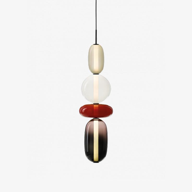 Handblown Glass Drop Pendant LED 7-inch Multi-Color Chandelier Dimmable Ceiling Light Adjustable for Kitchen Island Dining Table Living Room | Thomler