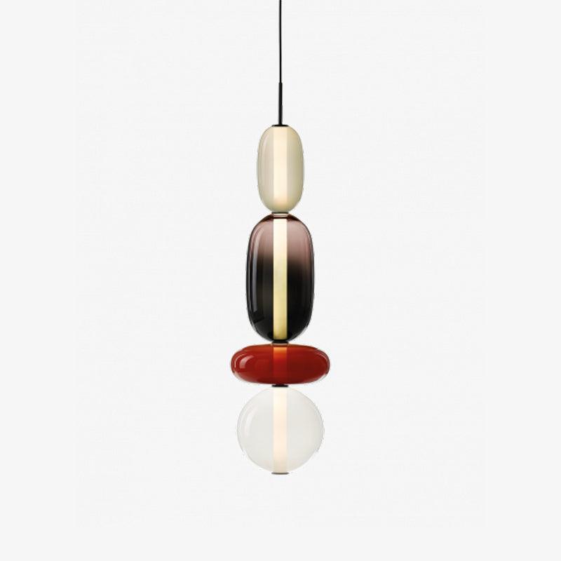 Handblown Glass Drop Pendant LED 7-inch Multi-Color Chandelier Dimmable Ceiling Light Adjustable for Kitchen Island Dining Table Living Room | Thomler