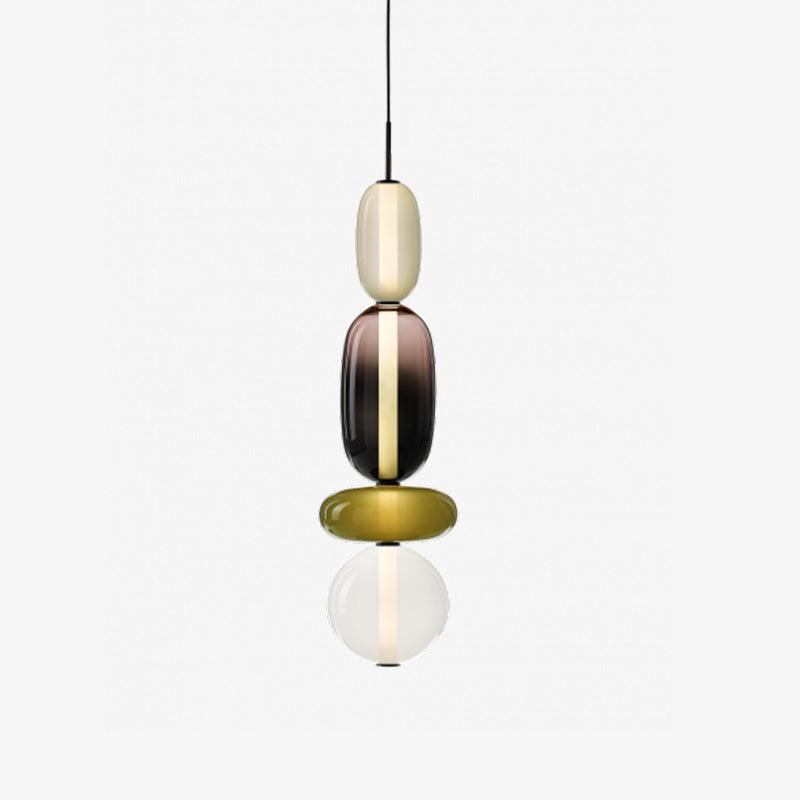 Handblown Glass Drop Pendant LED 7-inch Multi-Color Chandelier Dimmable Ceiling Light Adjustable for Kitchen Island Dining Table Living Room | Thomler