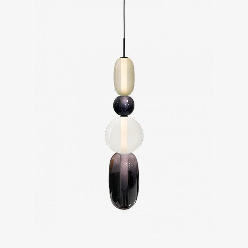 Handblown Glass Drop Pendant LED 7-inch Multi-Color Chandelier Dimmable Ceiling Light Adjustable for Kitchen Island Dining Table Living Room | Thomler