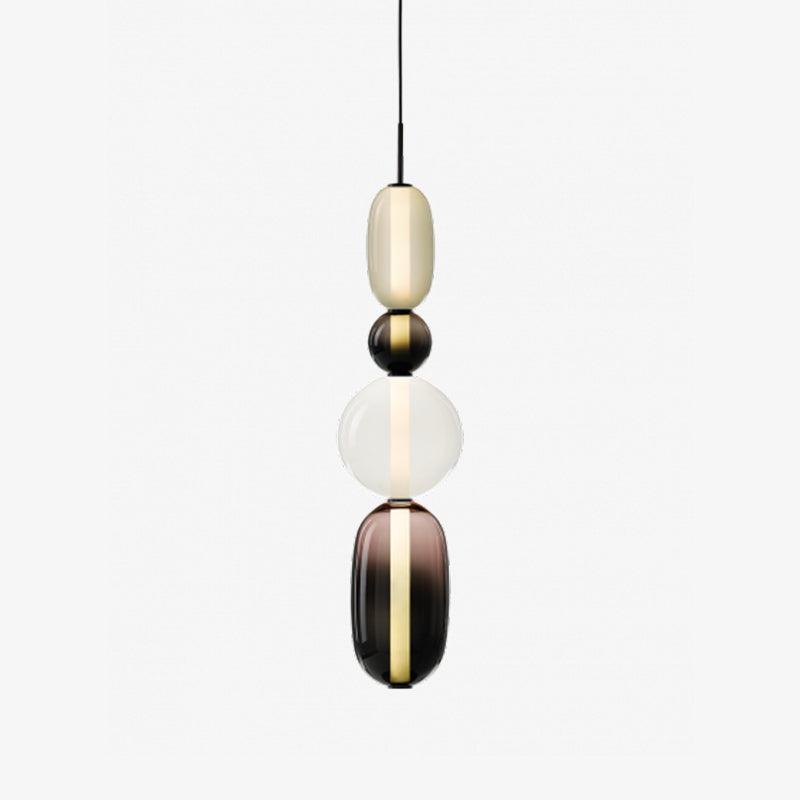 Handblown Glass Drop Pendant LED 7-inch Multi-Color Chandelier Dimmable Ceiling Light Adjustable for Kitchen Island Dining Table Living Room | Thomler