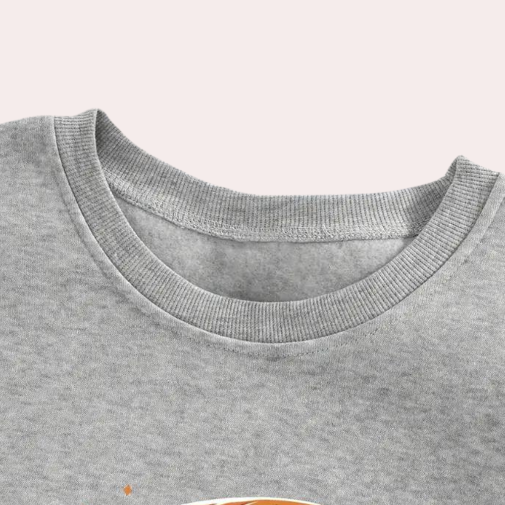 Damen-Halloween-Sweatshirt mit Geister- und Kürbis-Print