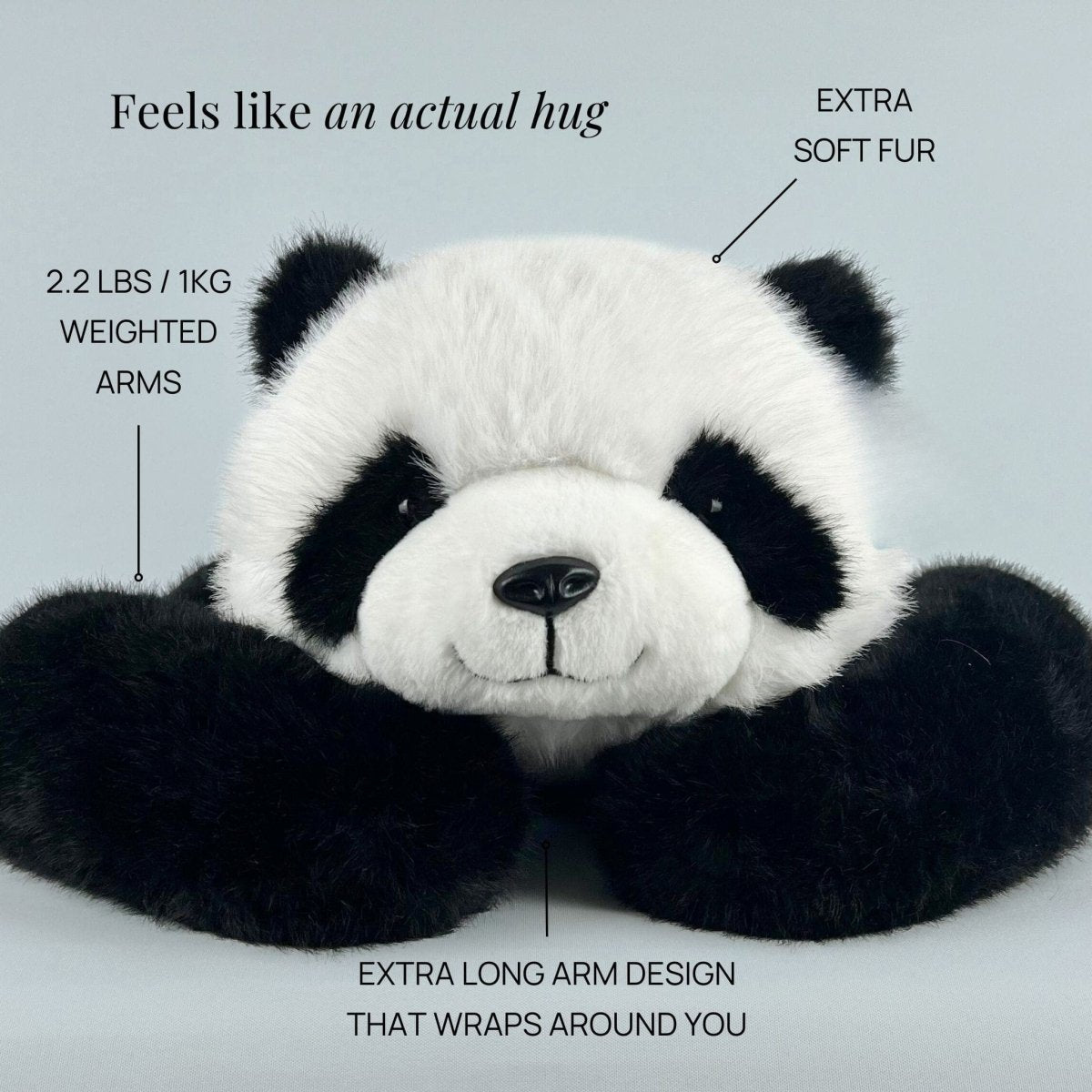 Pluche knuffelkussen met lange armen voor ontspanning en slaapondersteuning, 45 cm verzwaard knuffelkussen voor stressverlichting, dutjes, lezen en mij | Thomler