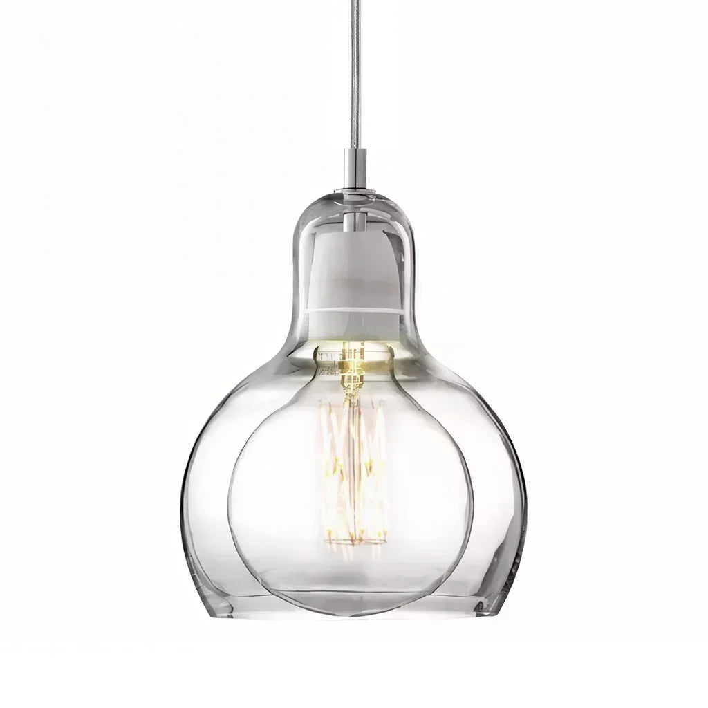 Hanging Ceiling Light Fixture Glass Globe 8 Inch Diameter Ambient Glow for Kitchen Island Entryway Hallway Bedside Nook E27 Socket 40W | Thomler