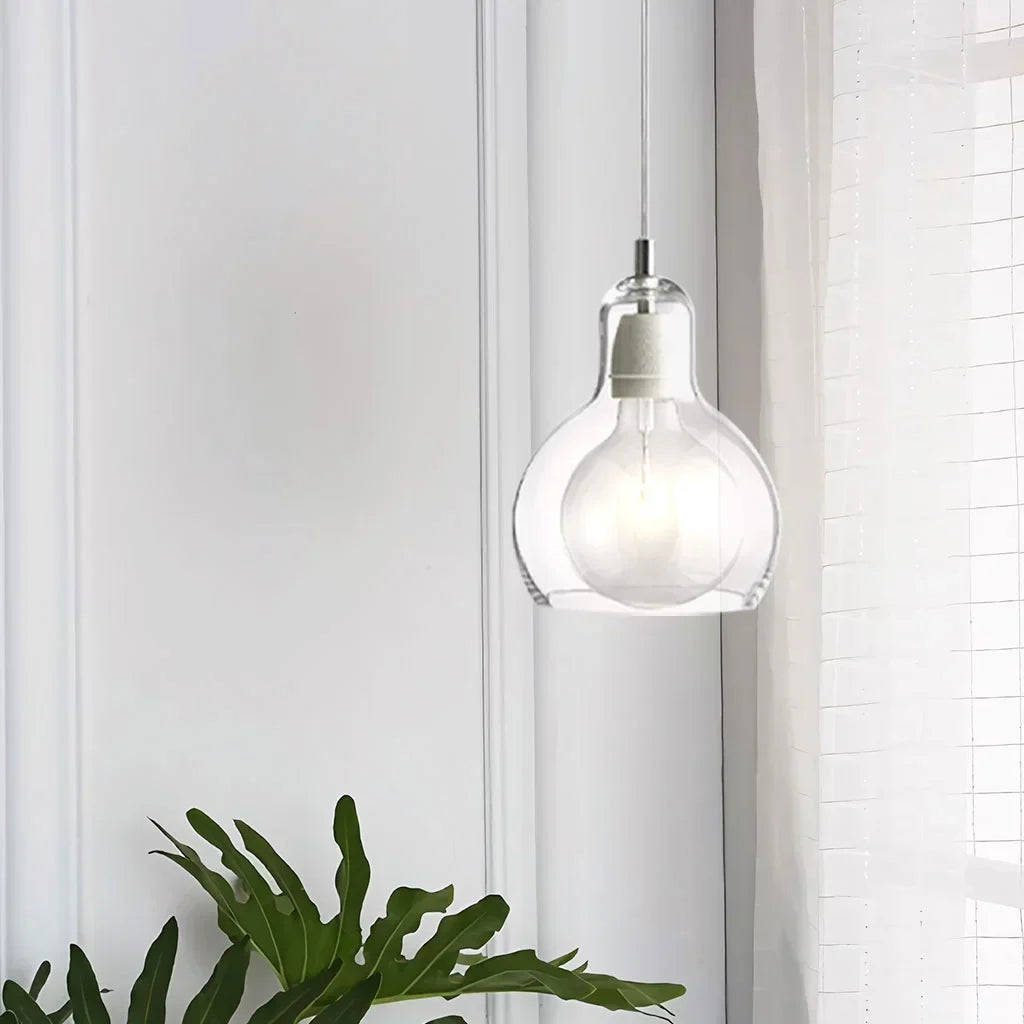 Hanging Ceiling Light Fixture Glass Globe 8 Inch Diameter Ambient Glow for Kitchen Island Entryway Hallway Bedside Nook E27 Socket 40W | Thomler