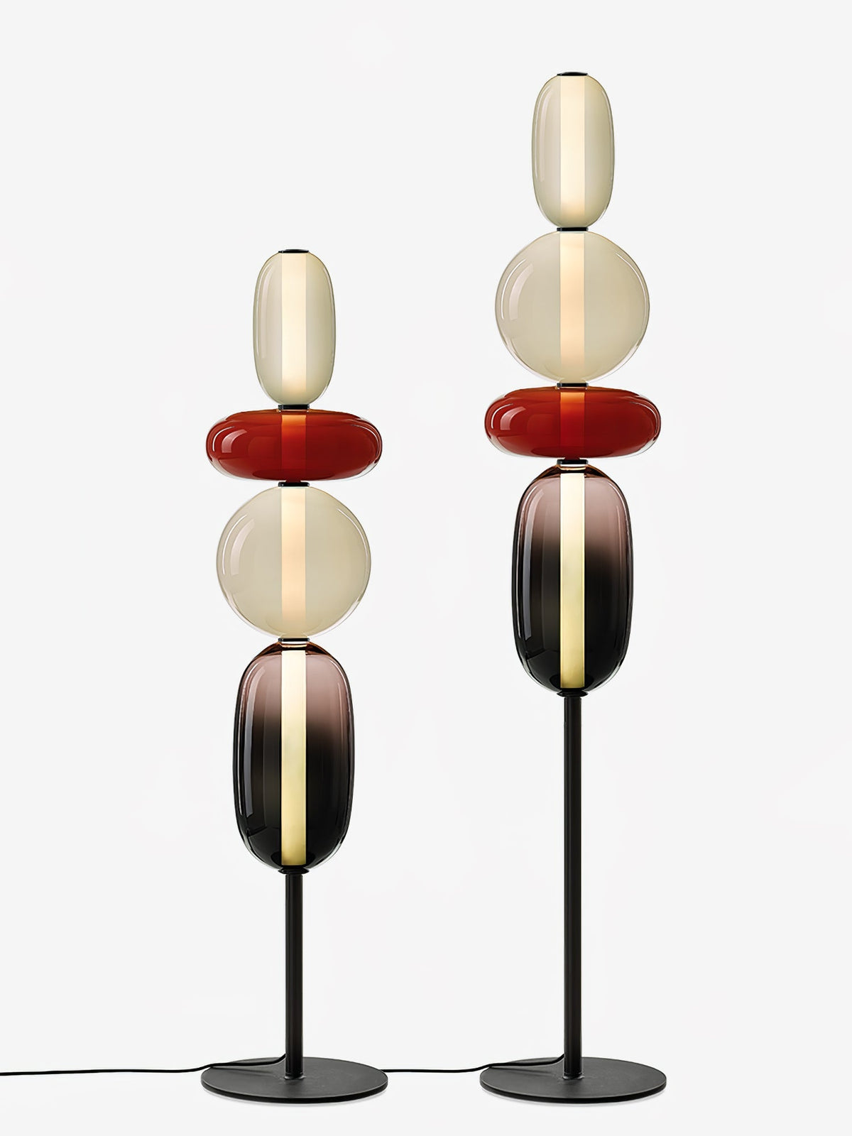Lámpara de pie alta con temperatura de color ajustable, pantalla de metal y vidrio, iluminación decorativa moderna para dormitorio, sala de estar, rincón de lectura 130 cm | Thomler