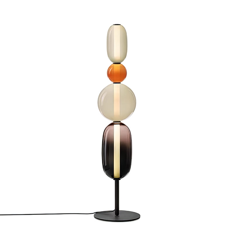 Lámpara de pie alta con temperatura de color ajustable, pantalla de metal y vidrio, iluminación decorativa moderna para dormitorio, sala de estar, rincón de lectura 130 cm | Thomler