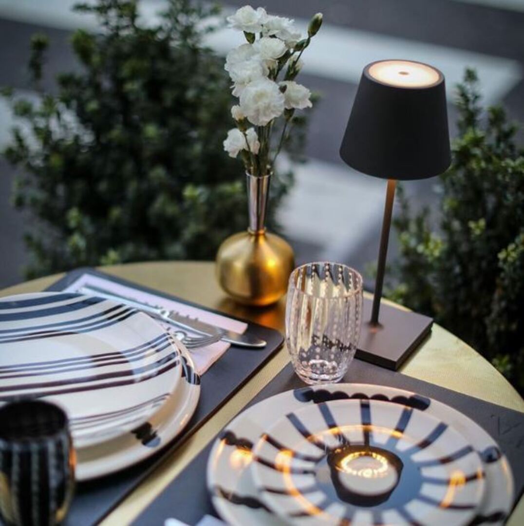 Rechargeable LED Touch Table Lamp with 3-Level Dimmer | Cordless Portable Desk Light for Indoor & Outdoor Use | IP54 Waterproof Metal Lamp | Thomler