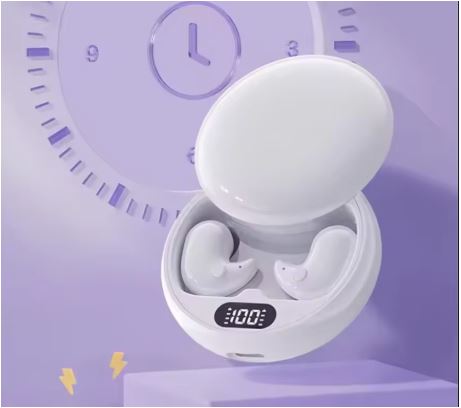 Compacte draadloze Bluetooth-slaapoortjes voor zijslapers met geluidsisolatie & 24 uur batterijduur voor muziek en telefoongesprekken voor het slapengaan